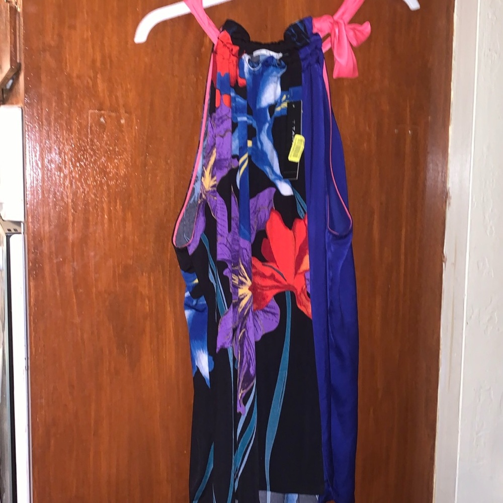 T Tahari floral tropical blouse TankTop 4003